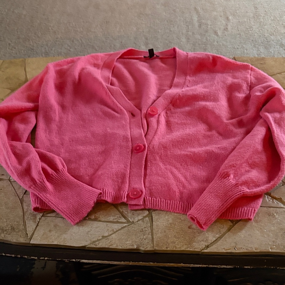 Talbots Vibrant Pink Cardigan Sweater